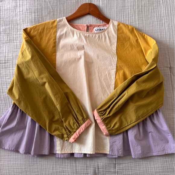 Colorblock 3/4 Sleeve peplum Top by LF Markey (Devon Top) - Picture 2 of 12